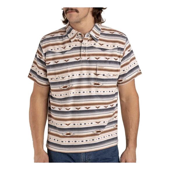 Sendero Provisions Other - Sendero Provisions Cantina Polo Shirt Size L Terry Cloth Southwest Pearl Snaps